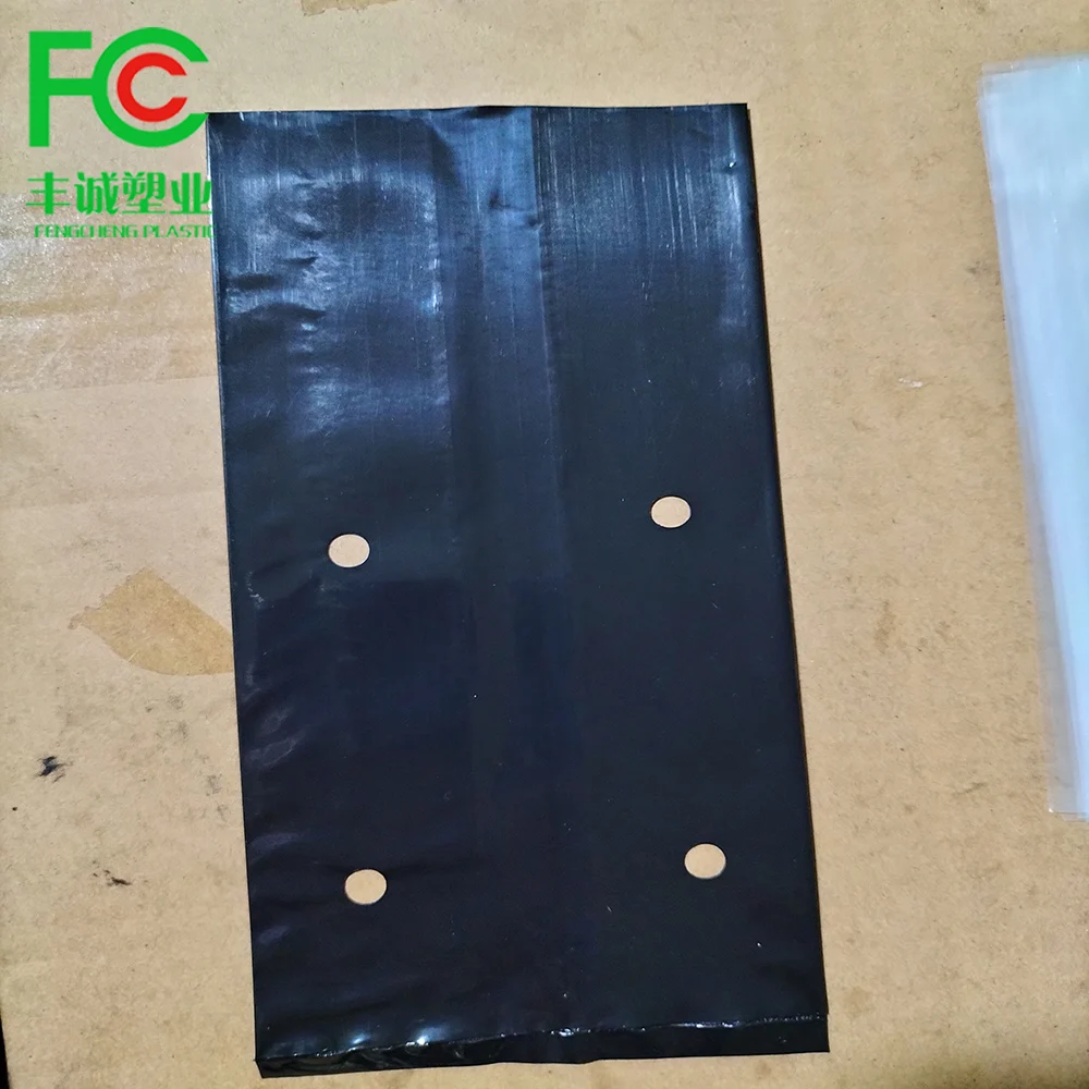 Plastic Pe Black Plant Nursery Poly Bag Perforated Agricultural Seed Nursery Pots Grow Planting Bags Poly For Nurseries Plants