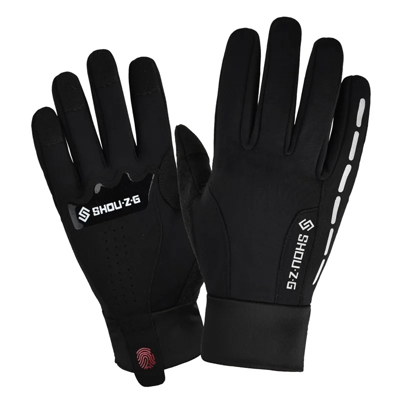 Racing Winter Windproof Cycling Gloves Running Touch Screen Sports Anti Slip Touchscreen Waterproof Unisex Outdoor Sports 1 Pcs