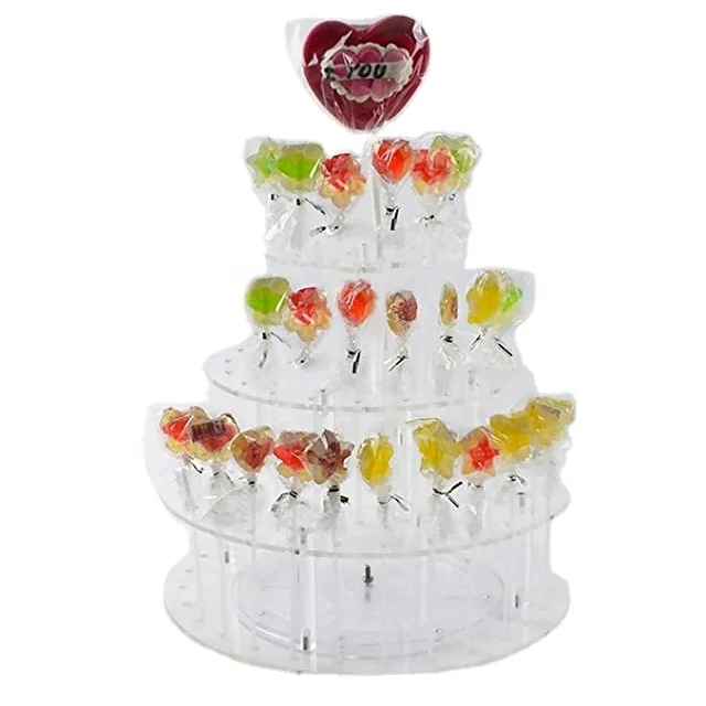 Round Acrylic Cakepop Display with Rotating Base