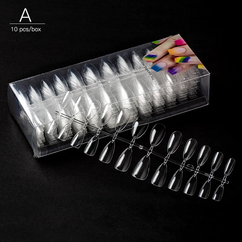 Лидер продаж, обертки для ногтей, 24 полоски, 10 комплектов, прозрачные декоративные накладные ногти для искусственного маникюра