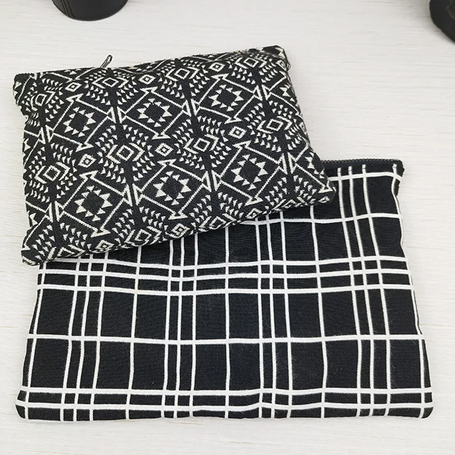 Two Laser Canvas Pvc Double Layer Flat Lay And Go Clear Cotton Zipper Zip Checkered Makeup Cosmetic Pouch Make Up Bag Plain