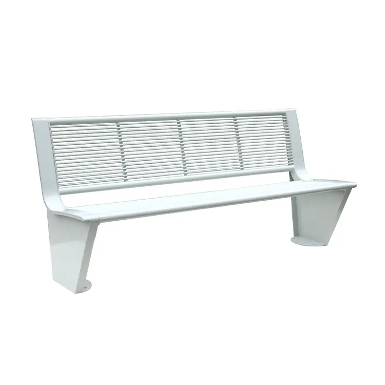 patio furniture cream white commercial modern metal outdoor garden bench seat