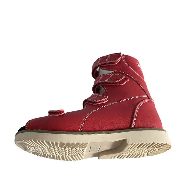 Medical red leather orthopedic hard sole shoes for kids orthopedic shoes baby toddler flat orthopedic cushion shoes for clubfoot