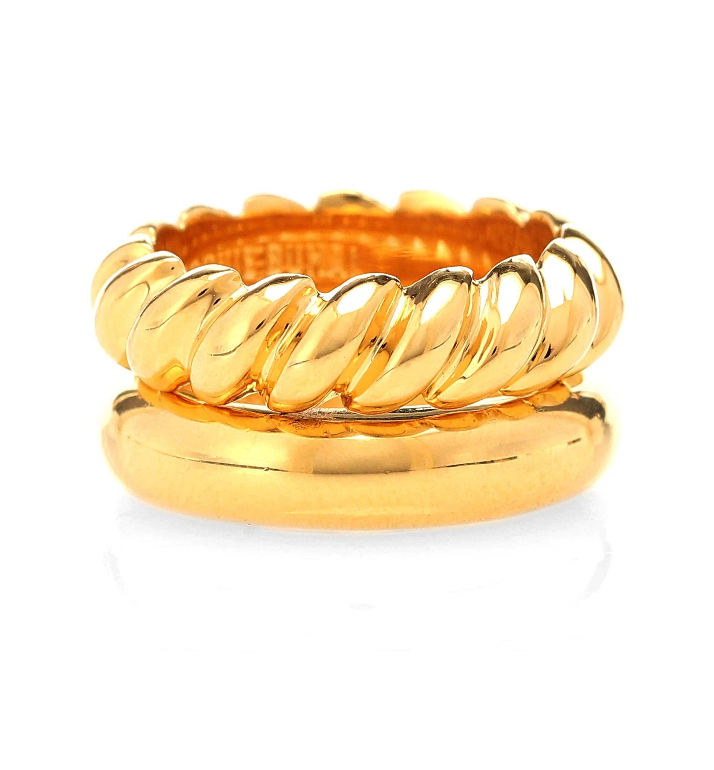 Milskye wholesale fine jewelry 18k gold plated 925 sterling silver stacked rope gold vermeil rings