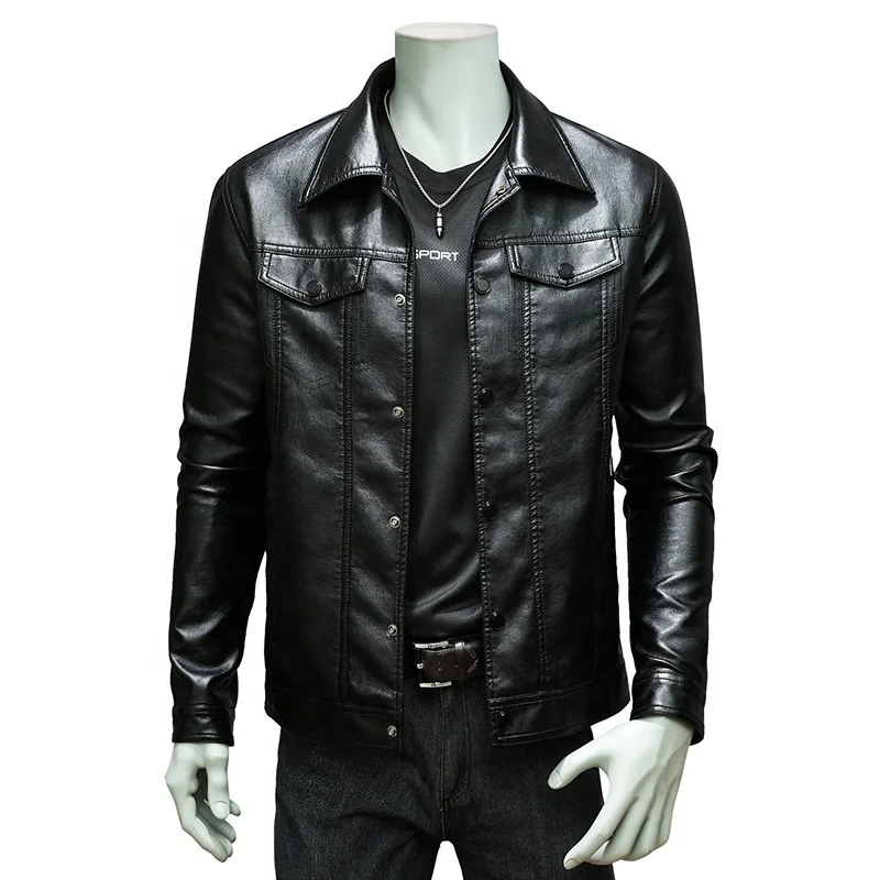 Gingtto New Fashion Wholesale Synthetic Leather Jacket Motorcycle Custom Pu Leather Jacket For Men