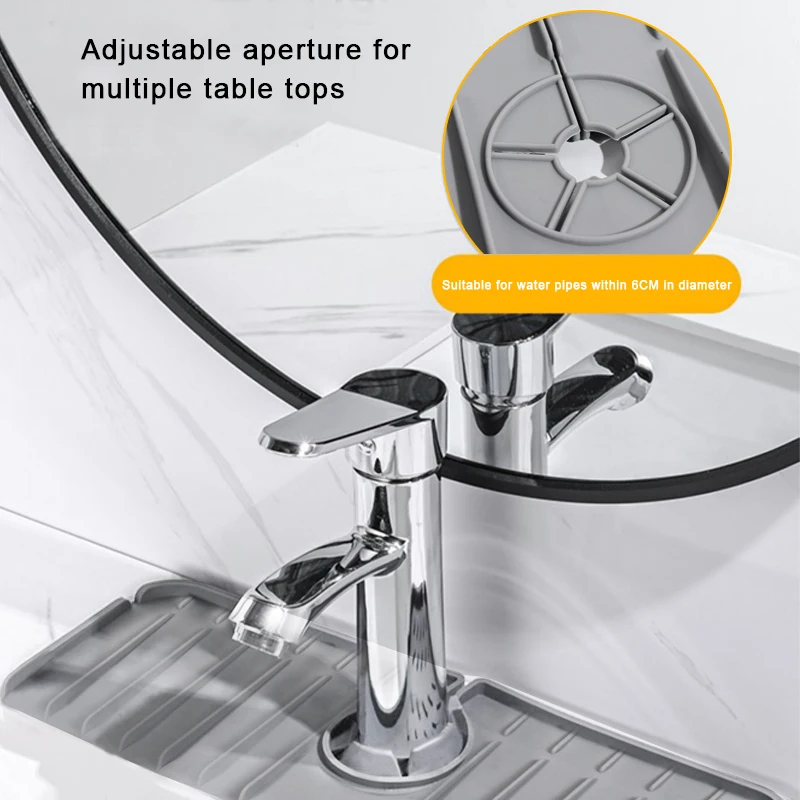 Wholesale Customized Silicone Deflector Under The Faucet Sink Water Splash Guard Faucet Splash Catcher Silicone Faucet Mat