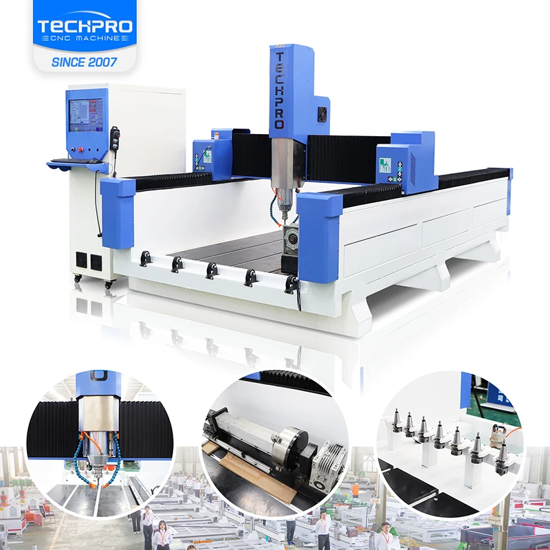 Woodworking stone engraving machine 4 axis ATC spindle and rotary device carving stone cnc router marble machine