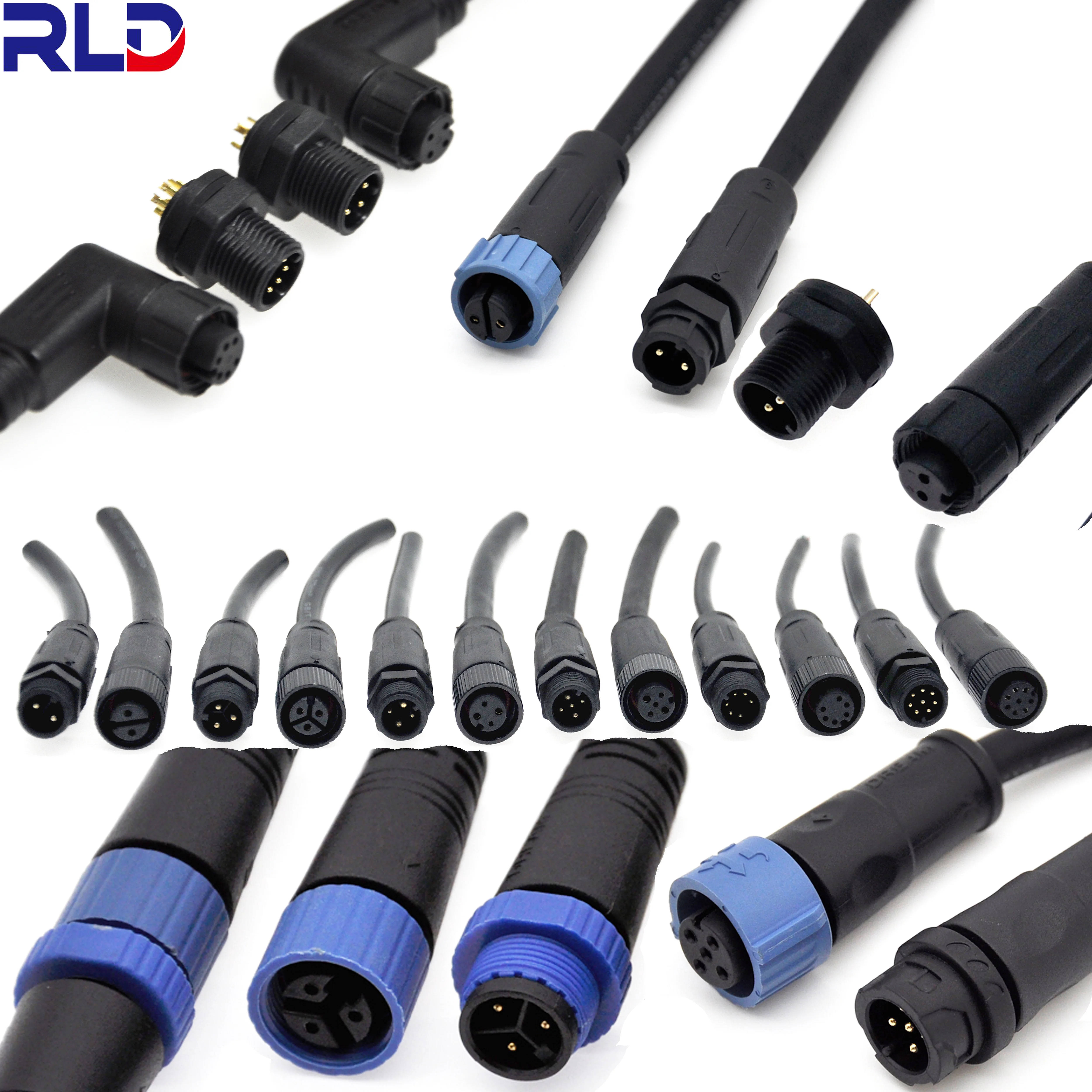 M8 connector A code male female 3 4 5 6 8 pin cable m8 IP67 waterproof sensor circular connector cable