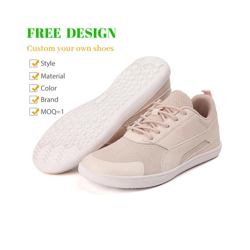Breathable Men Barefoot Shoes Minimalist Cross-Trainer Walking Shoes Zero Heel Wider Sneakers