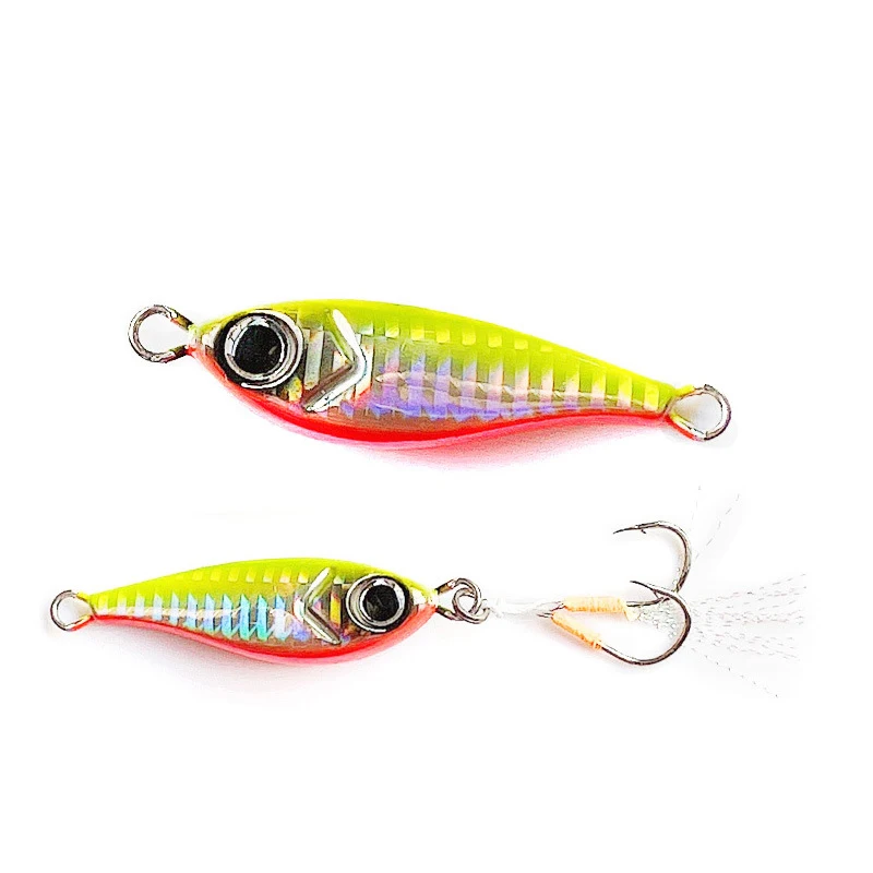 New arrival 7g 15g 30g 60g 80g laser lead Metal luminous Jig lures Sinking saltwater glow jigger bait with best price