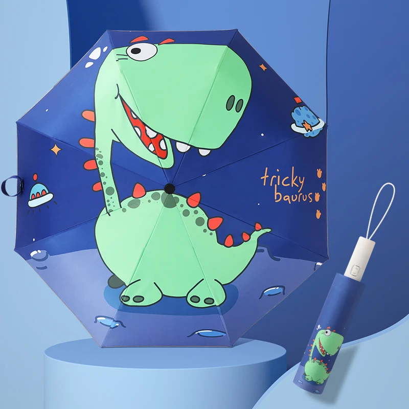 parasol automatic children kids Umbrella uv protective promotional 3 Fold Umbrellas for rain customized umbrella with logo