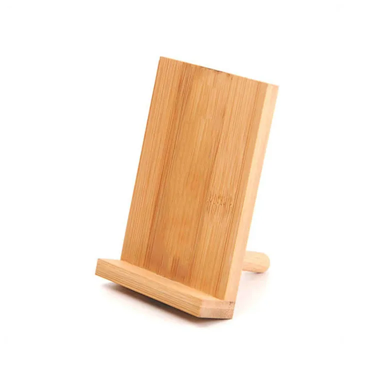 Custom Adjustable Bamboo Phone Holder Cell Phone Stand Tablet Rack PC Show Shelf For Wholesale