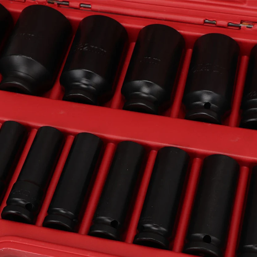 8-36mm 25pcs 1/2 inch Drive Deep Impact Socket Set Mechanics Tools with Extension Flex Joint L Wrench