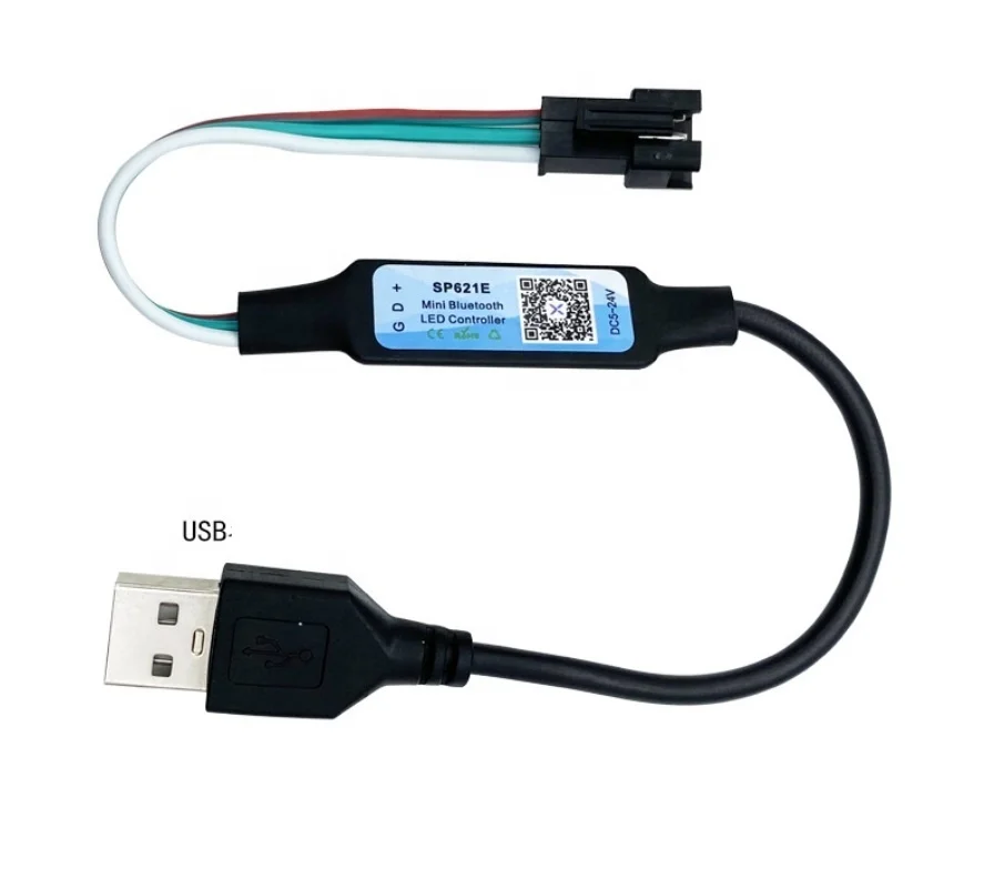 SP621E RGB Pixel Controller Music sound APP control For WS2811 WS2812B WS2813 LED Light Strip DC5~24V Mini LED Controller