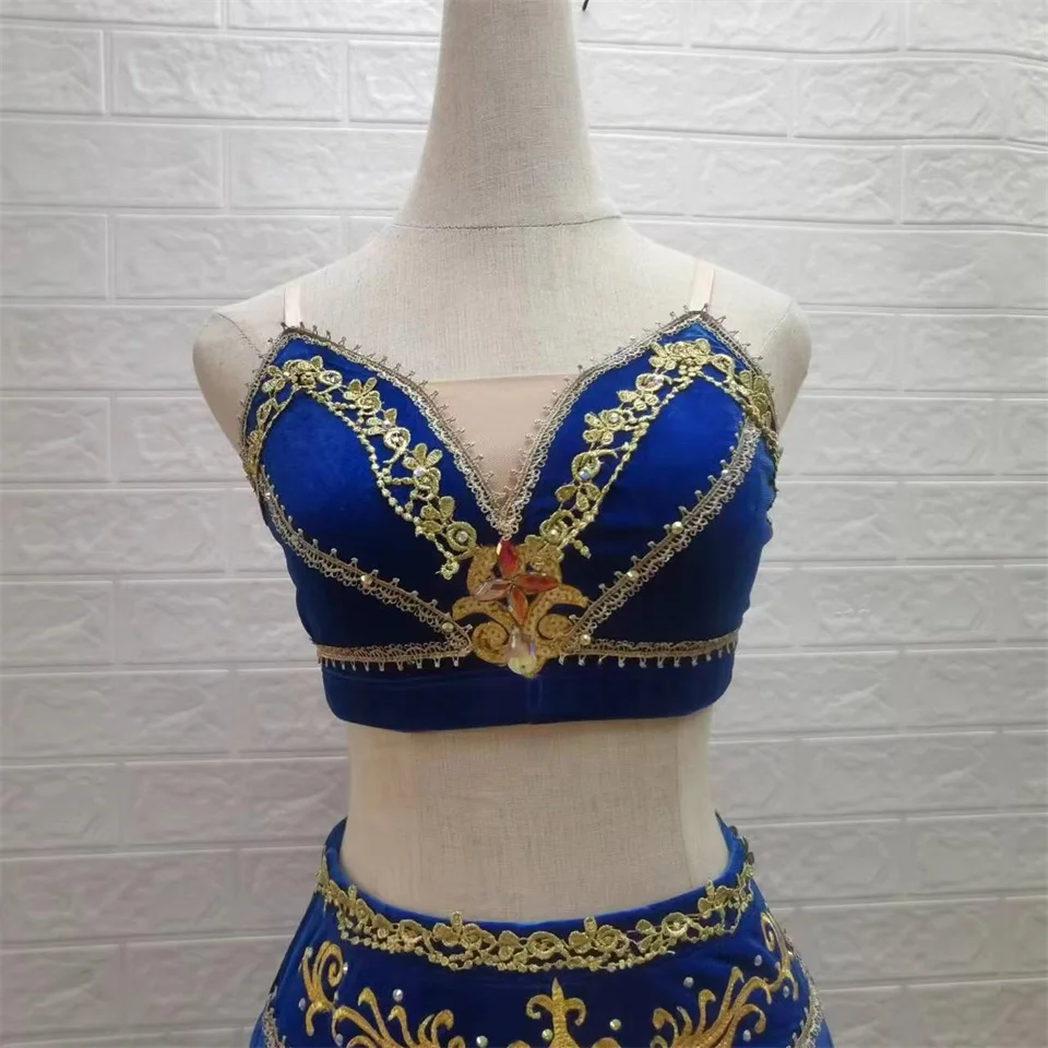 New royal blue long chiffon dress belly dance costume professional latin dance dresses for women . skirt--55