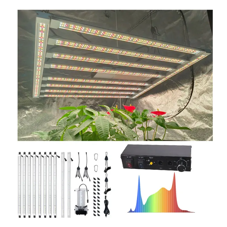 Uniform PPFD distribution led grow light 800W Inventronics driver 8+2 led bar indoor plant Samsung lm301h led grow light