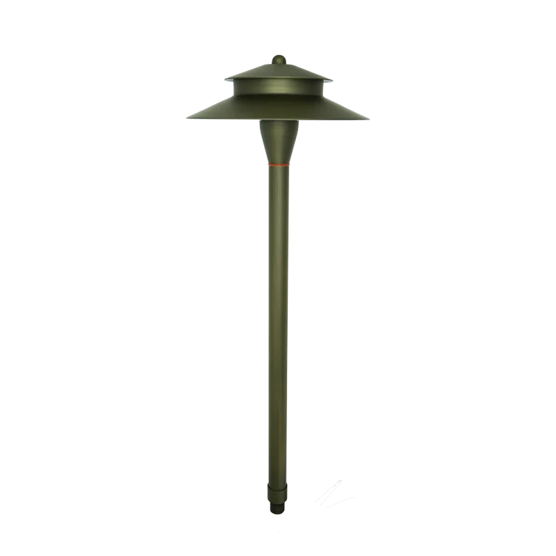 Landscape Lighting Manufacturer Solid Brass Path Light Low Voltage Double Layers Hats Redidential Area Light