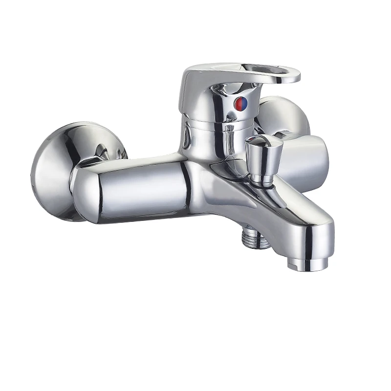 Hot Cold Water Wall Mounted Brass Single Lever Bath&Shower Bathroom Faucet Mixer