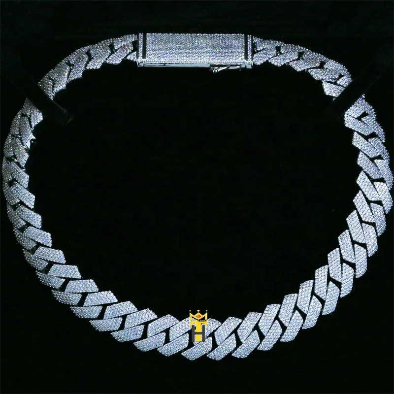 Iced out cz miami cuban chain necklace thick link chain necklace wide diamond hiphop rapper necklace