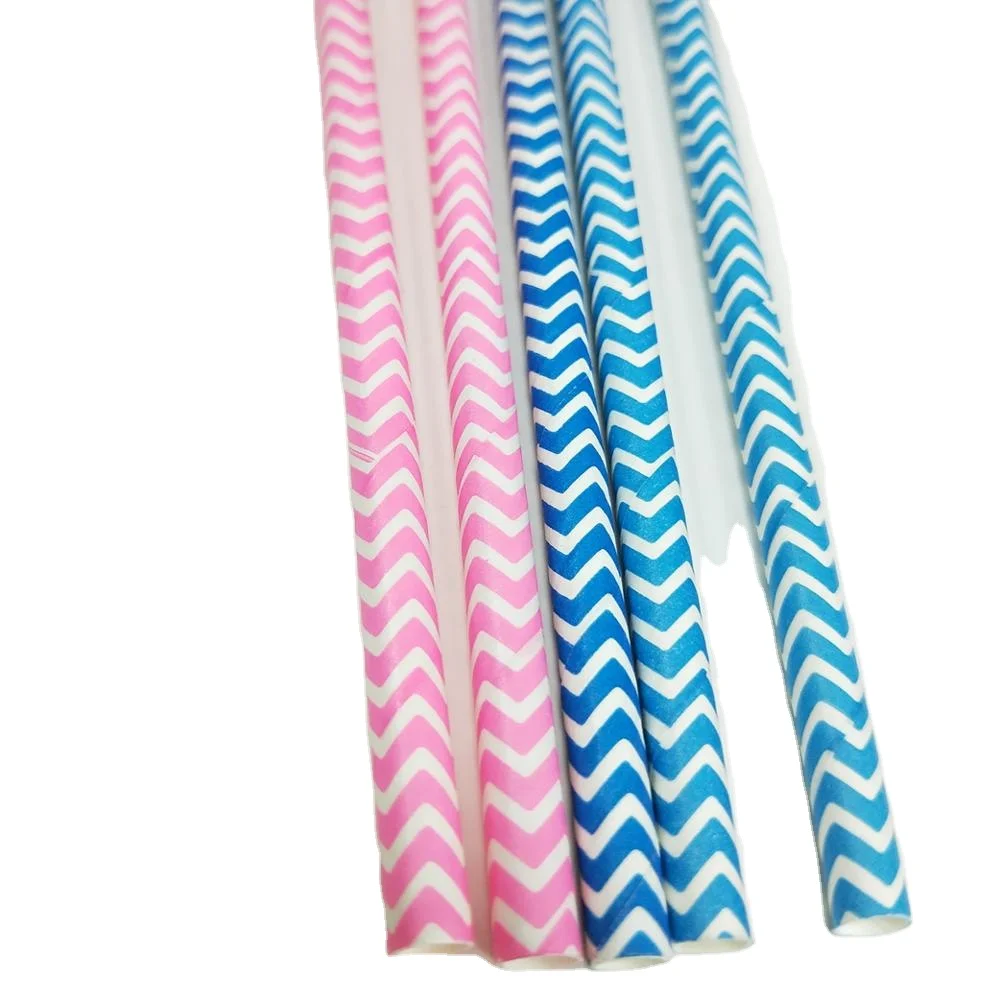 2021 New Product Disposable Printed Paper Hemp Drinking Paper Straws For Party