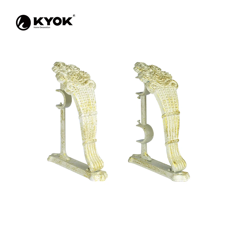 New Glass Ball Pipe Flower Shaped Football Finial Curtain Rod stainless Nickle Pipe Bracket For Living Room