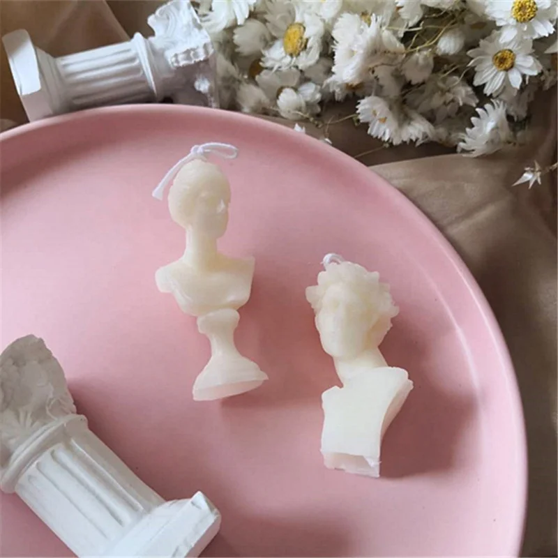 
hot selling creative david portrait silicone Scented Candle soy wax for wedding gift 