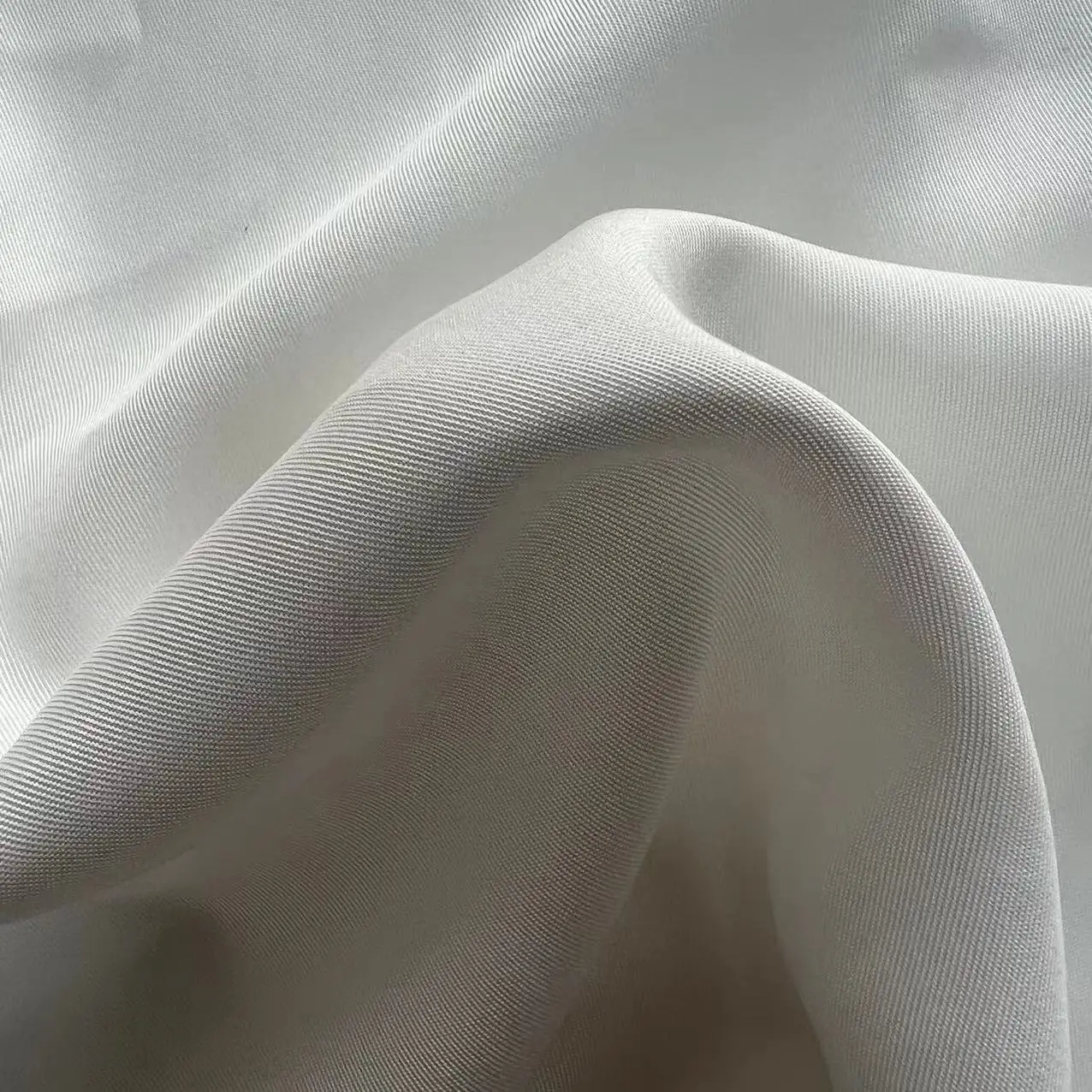 100%  lyocell twill fabric stone washed PFD/145GSM stone washed white Lyocell twill fabric ready for dyeing