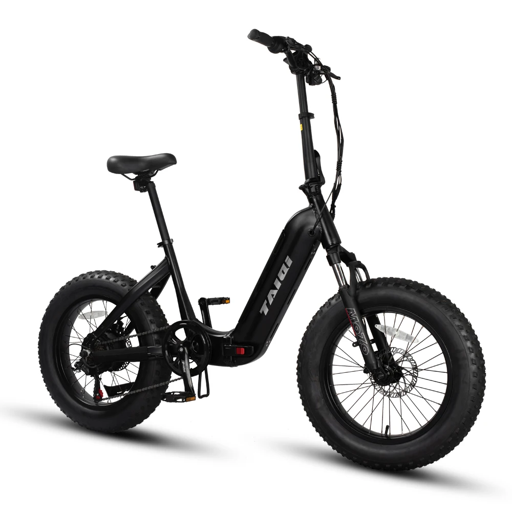 TAIQI China popular fat tyre snow customized 350W 1000w ebike folding fat tire electric bike bicycle Electric fat folding bike