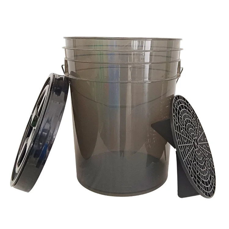 Factory  Supply 5 gallon Plastic Car Wash Bucket 20 litre plastic pail With Net Cover And Lid