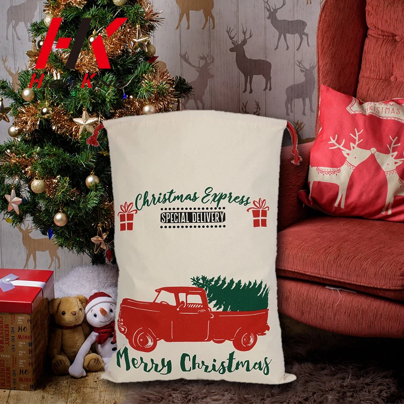 High King 2021 Hot sale canvas Santa sack bag christmas for New Year