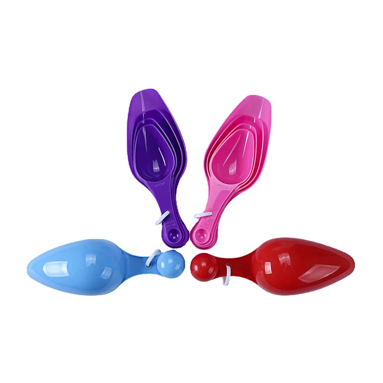 China Factory 4 Piece Ice scraper Flour Shovel Double Side Scoop Plastic Baking Scale Measuring Spoon