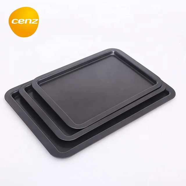 Nonstick Cookie Sheet Set Rectangle Carbon Steel Crispy Deep Baking Tray Rolling Cake Plate Biscuit Cake Pans Baguette Tray