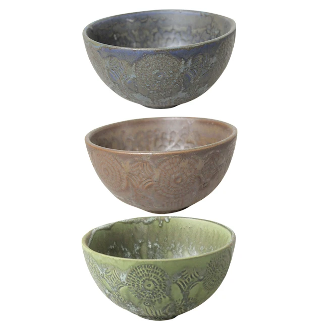 Reactive Glaze Dinnerware Sets Kitchenware Restaurant Houseware Ceramic Rice Bowl Set Wholesale Custom Ceramics Noodle Soup Bowl
