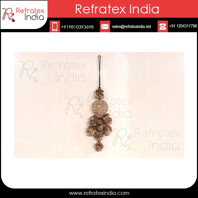 Jute Wooden Tassel Pom Pom for Handbags