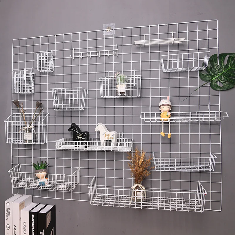 Пластиковая проволока Dip многофункциональная и многоразмерная висячая корзина железная настенная декоративная сетка панель настенный органайзер