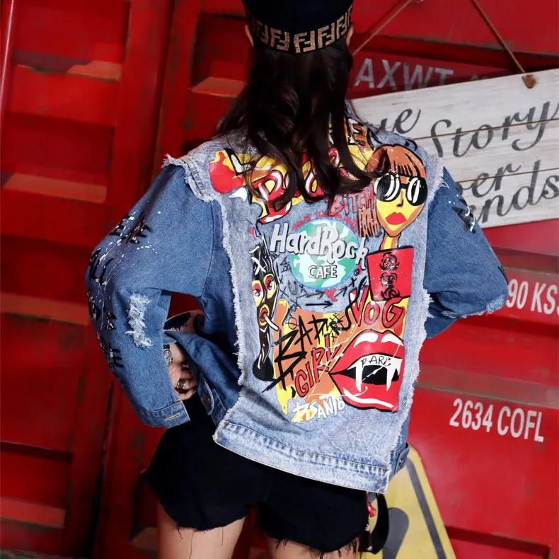 YIZHIQIU Hip Hop Cool Loose Long Sleeve Wholesale Women Denim Coats And  Jackets