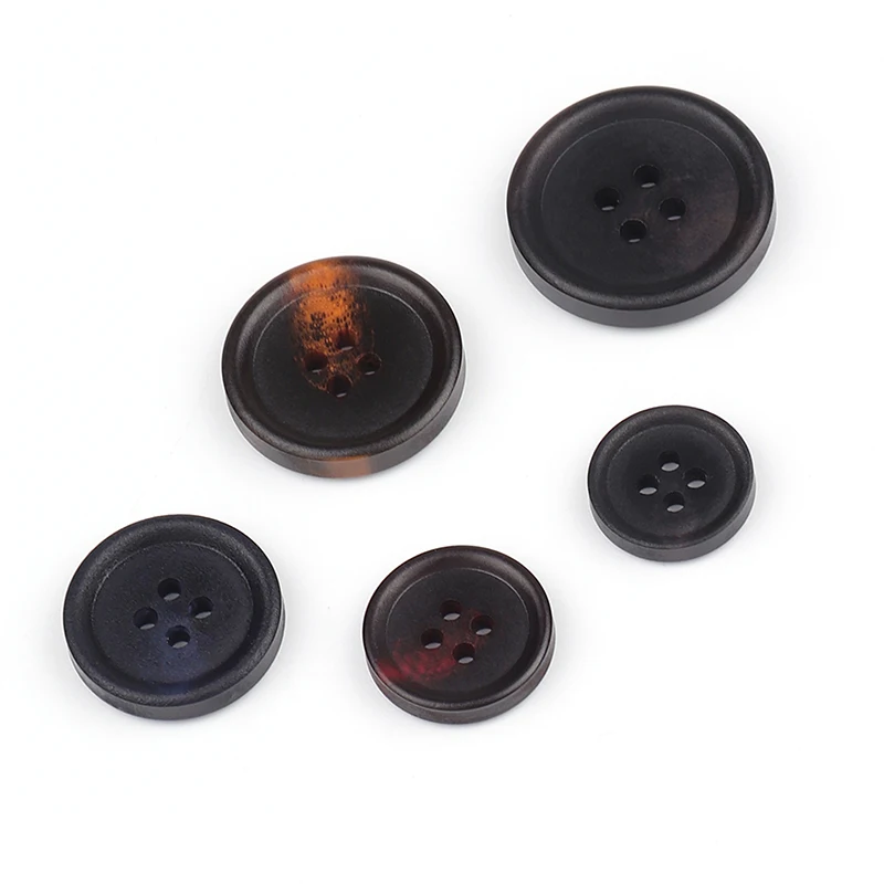 Mailida sewing eco-friendly 4-holes horn pattern resin windbreaker coating button