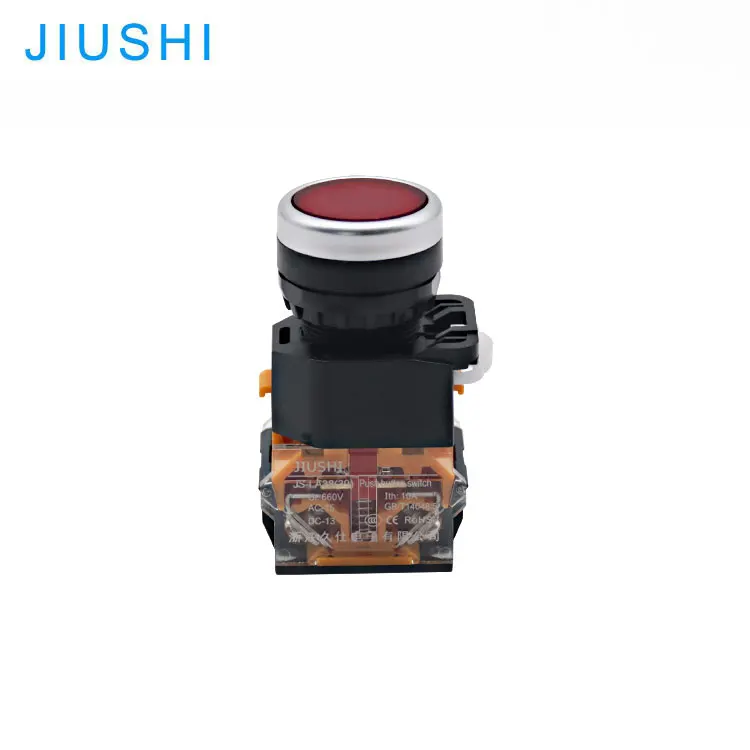 LA38-11BNZS latching push button switch 22mm flat head with the lock red green yellow blue white black