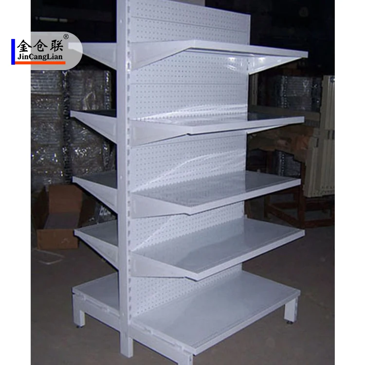 Custom Sized Steel And Wood Rack Supermarket Display Shelves Gondola Shelf For Retail Store