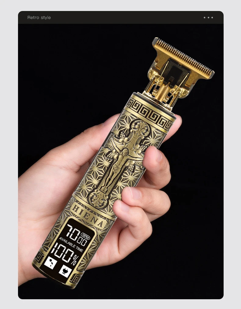 Vintage T9 Trimmer cortador de pelo Hair Mower 0mm Hair Cutter T blade Barber Machines Buddha Lcd  Barber Clippers