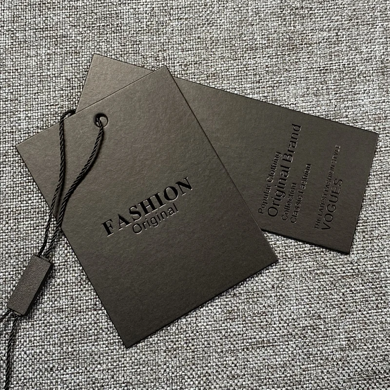 Luxury Black Small Custom Black Luxury Hang Tags for Clothes with your Own Logo