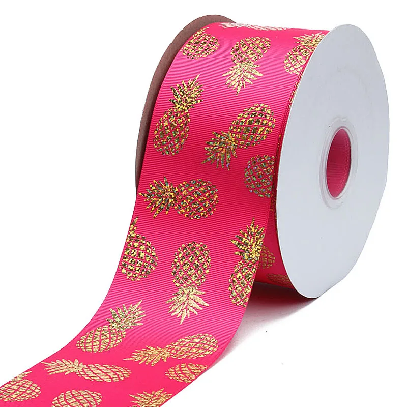 Cheap Price 75mm Foil Metallic Black gold Personalize Satin Print Grosgrain Ribbon