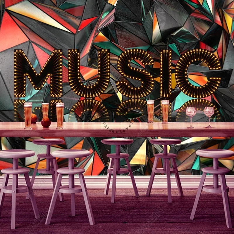 3D laser geometric mirror art background mural vinyl fabric wallpaper