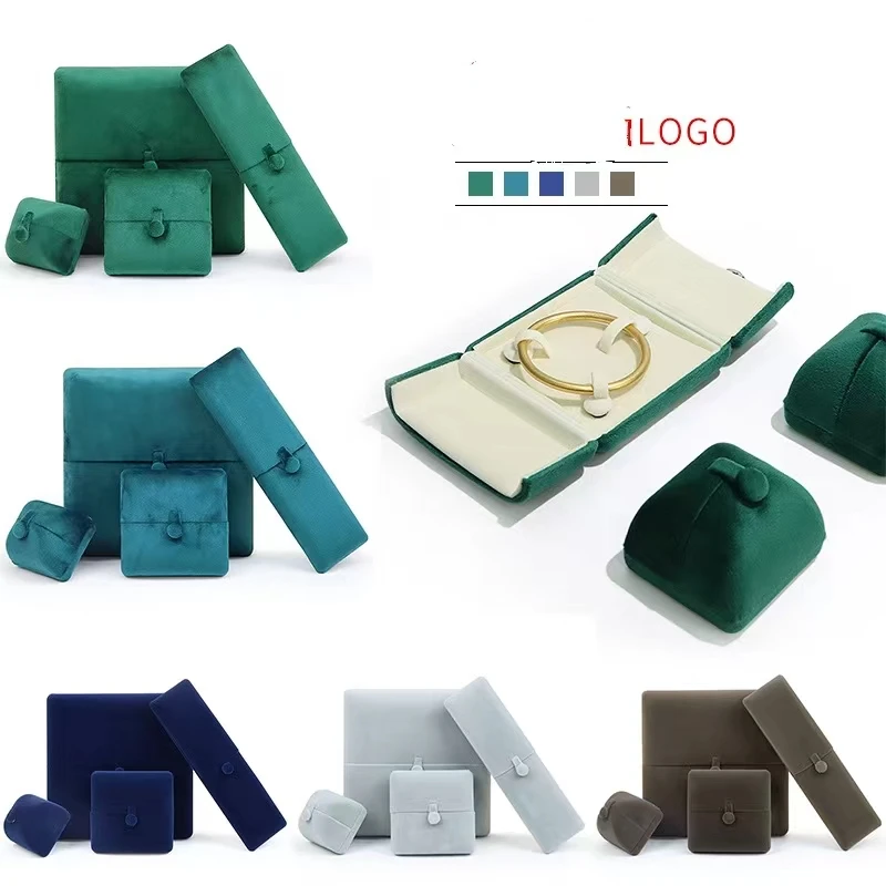 High-grade jewelry box flannel double earrings ring box girls women pendant earrings bracelet box beauty wholesale surprise