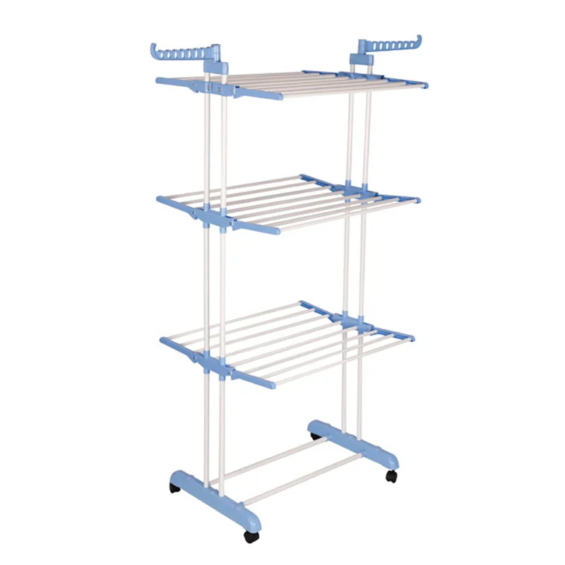 Трехуровневая стойка для белья из нержавеющей стали, складная стойка для сушки одежды