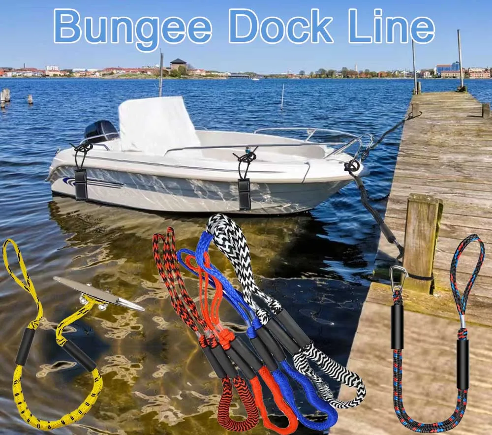 High quality PE PP Bungee Dock Line WITH HOOK