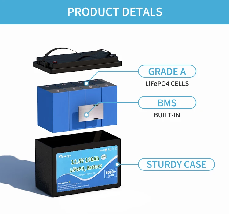 KTenergy Factory Direct Customized Service 12V LiFePO4 Energy Storage Battery for E-Bike RV Caravan Marine