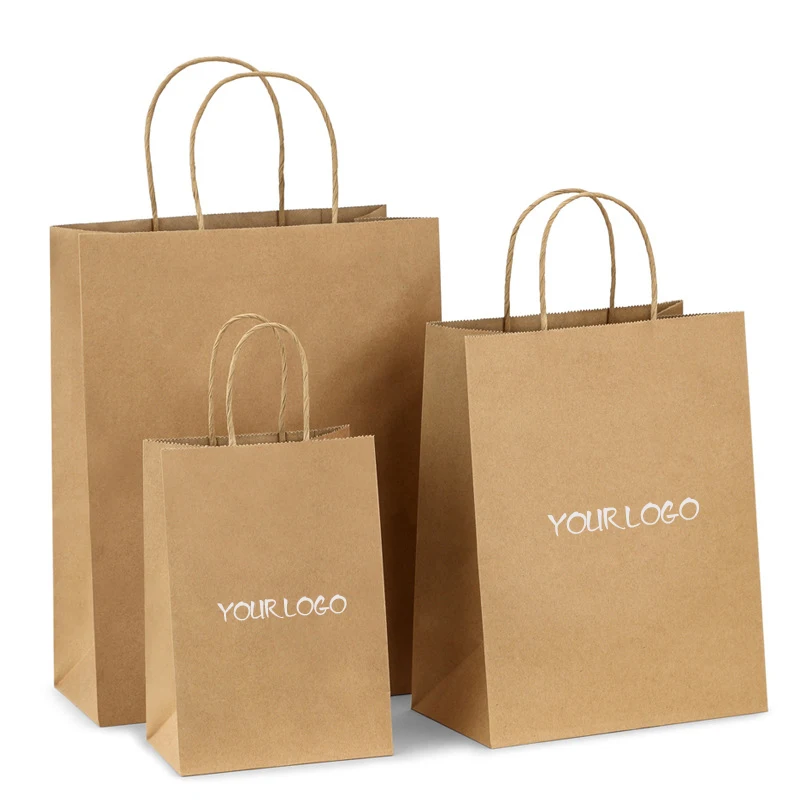 Wholesale Kraft Paper Bag Gift Shopping Paper Bag With Logo For Clothing Custom Packaging Bag