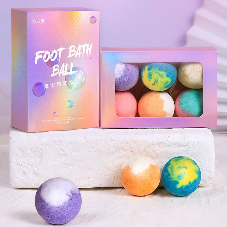 Private Label Wormwood Wholesale Salt Bath Bubble Balls Mini Shower Steamers Pill Foot Bath Bomb Ball