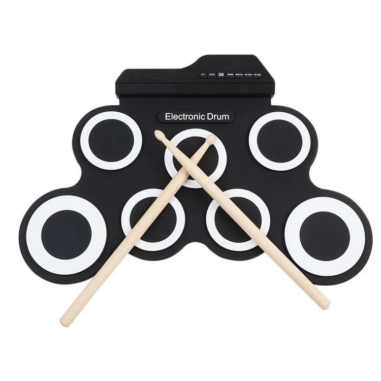 Portable Silicone Jazz Musical Instrument Percussion Pad Practice Music Drum Set Edrums